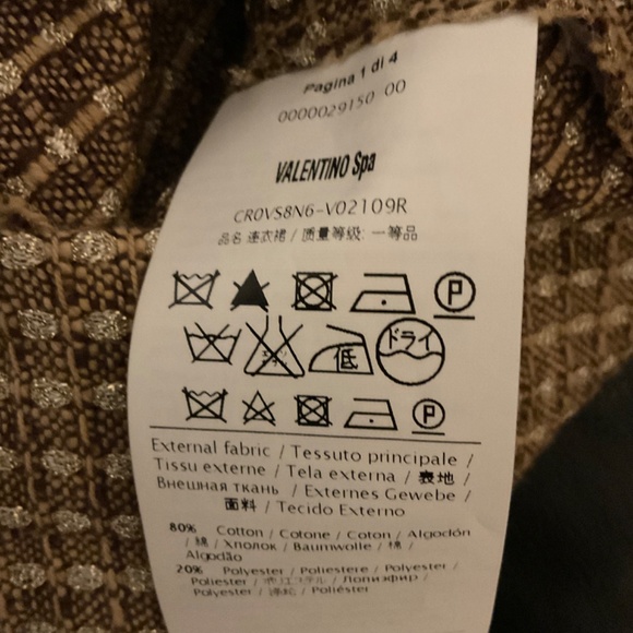 RED VALENTINO neutral gold tweed mini dress - Picture 4 of 11